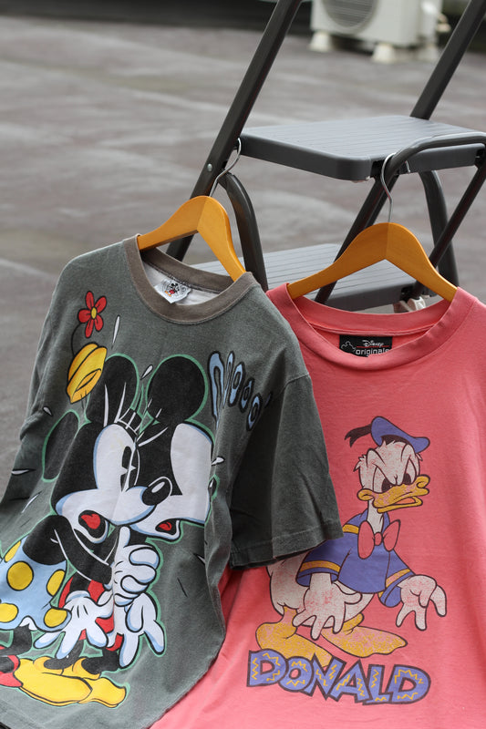 90's Mickey & Donald Men's Vintage T-Shirt set x2点