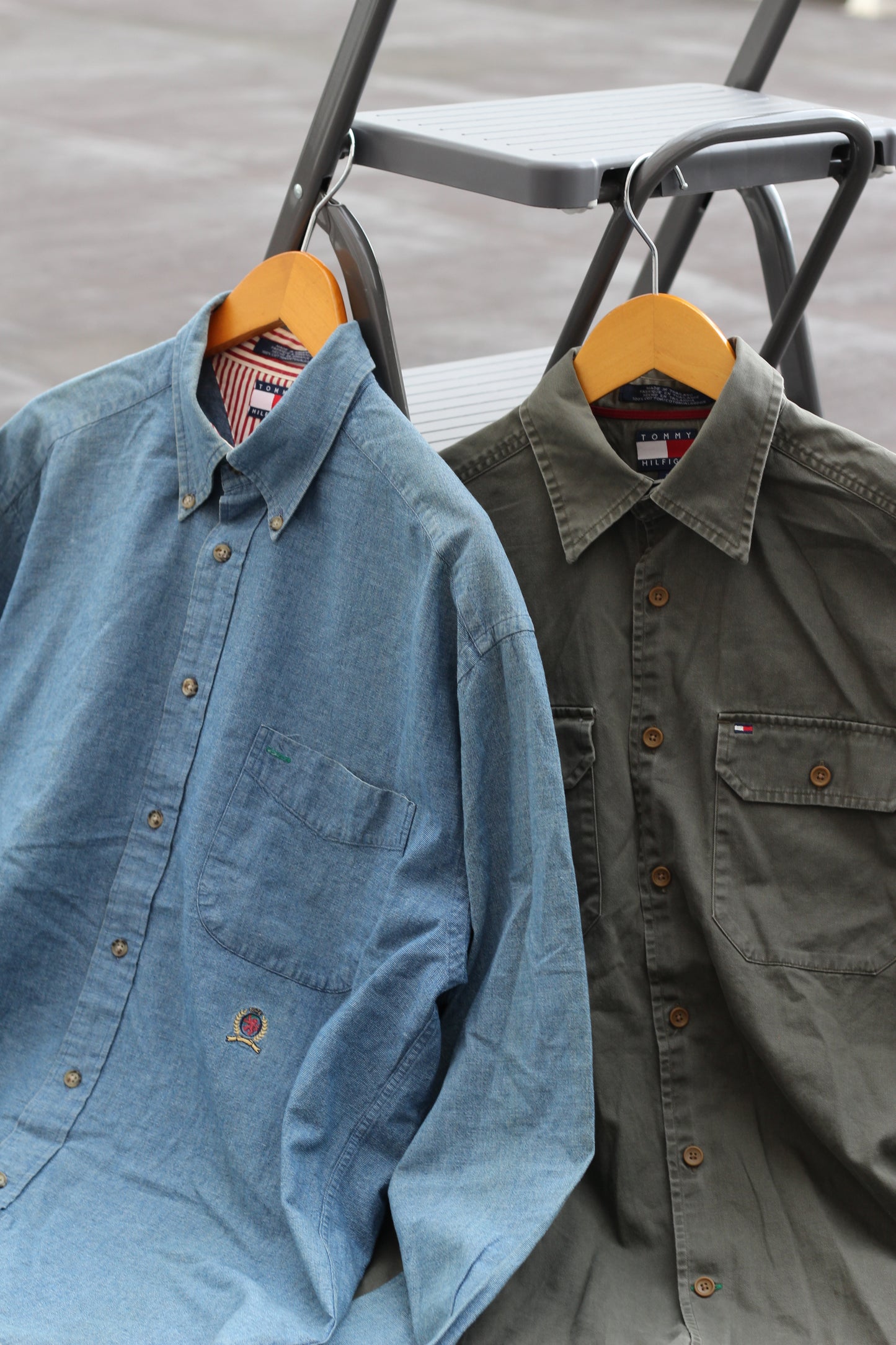 90's Tommy Hilfiger Work & Denim Shirt set x2点