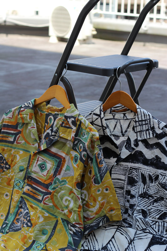 LANCEL All-Over Print Open Collar Short Sleeve Shirt set x2点