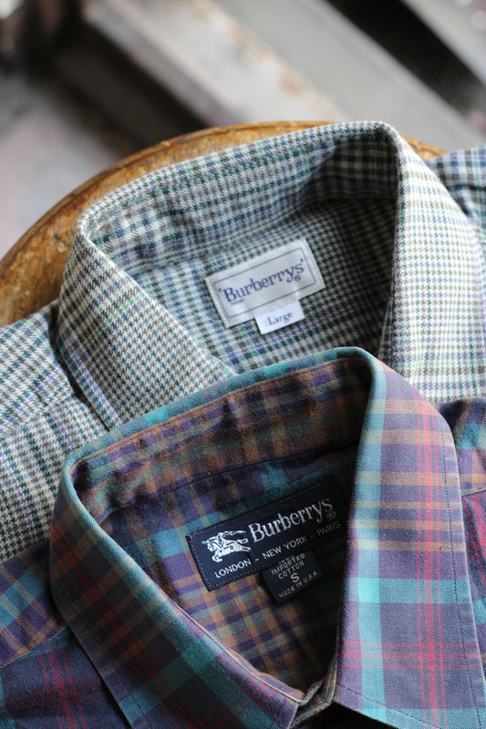 90's Burberrys Check Long Sleeve Shirt set x2点