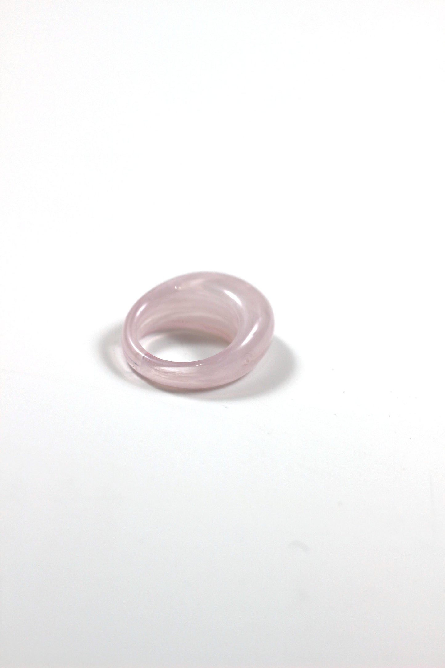 Vintage pink clear ring 揺れる恋心