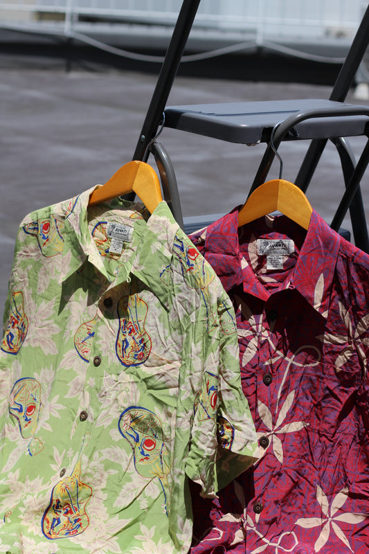 90's AVANTI Silk 100% Aloha Shirt set x2点