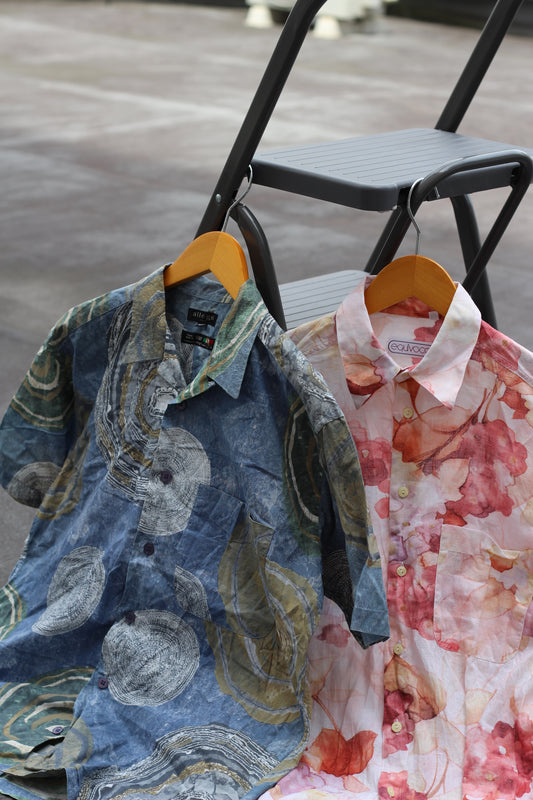 Made In Italy Men's Vintage All-Over Print Shirt set x2点