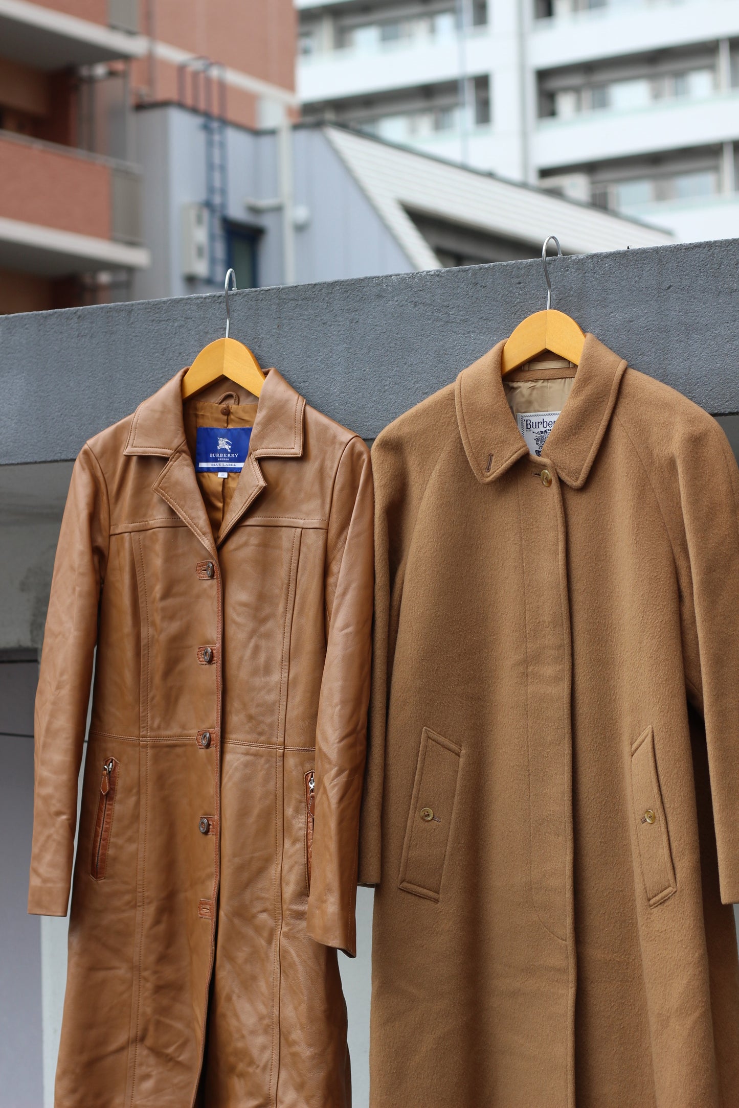 Burberry Cashmere & Leather Coat x2点