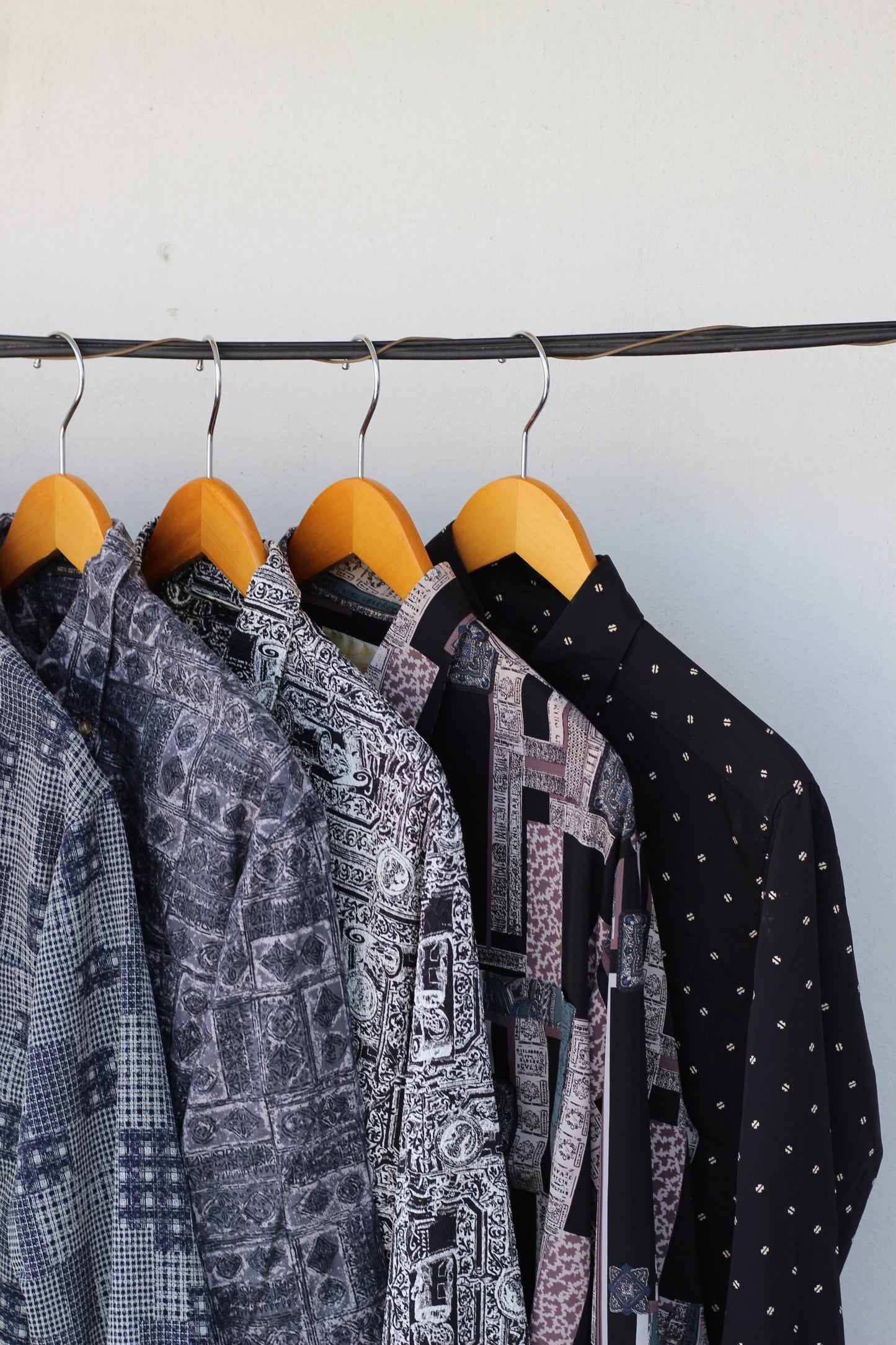 Men's Dark Color Design Long Sleeve Shirt x9点