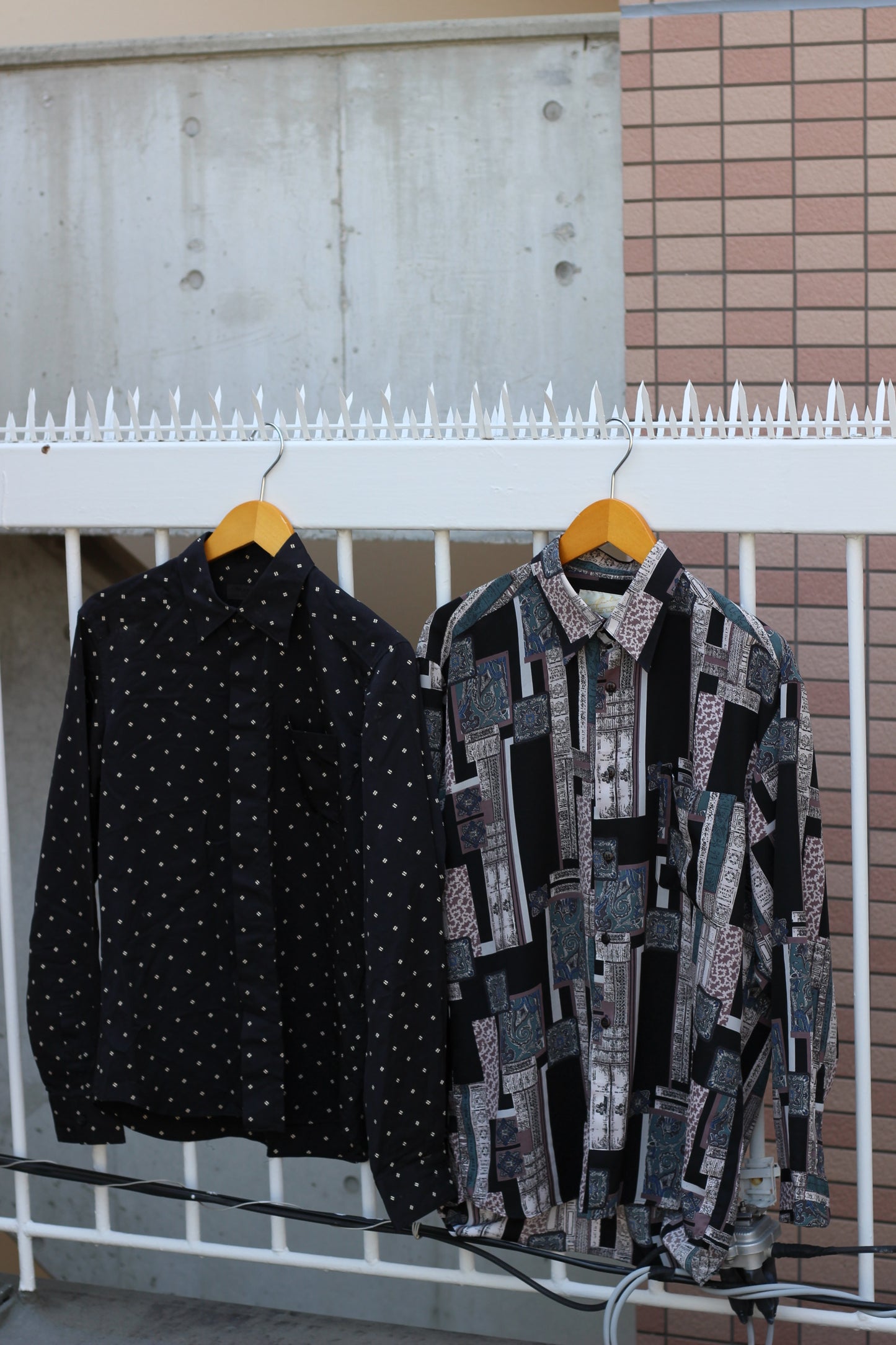 Men's Dark Color Design Long Sleeve Shirt x9点