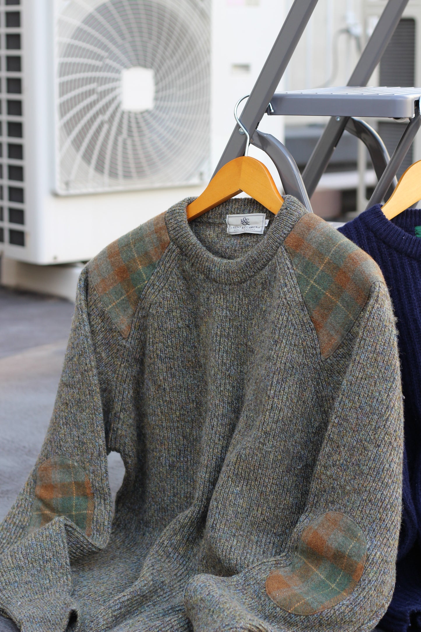 Men's Vintage Elbow Patch Knit x2点