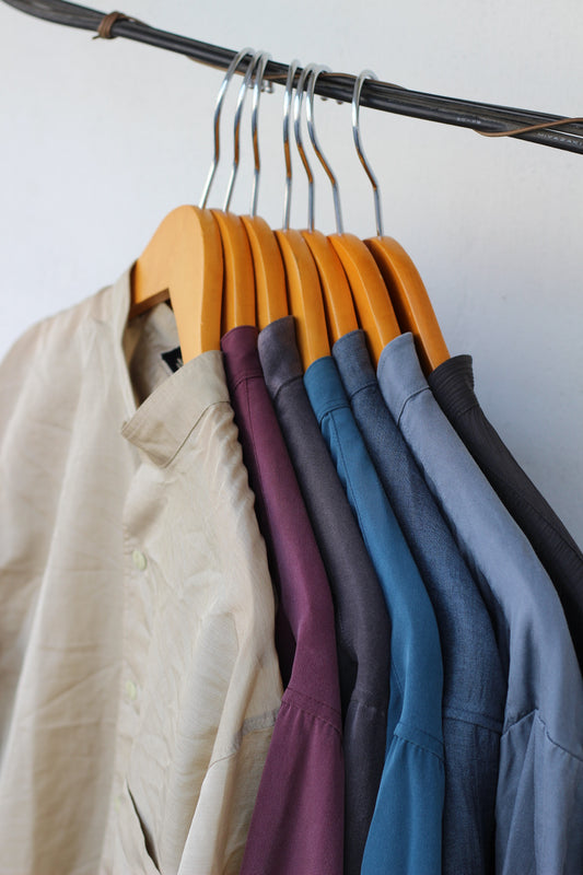 Men's Band Collar Long Sleeve Shirt x14点