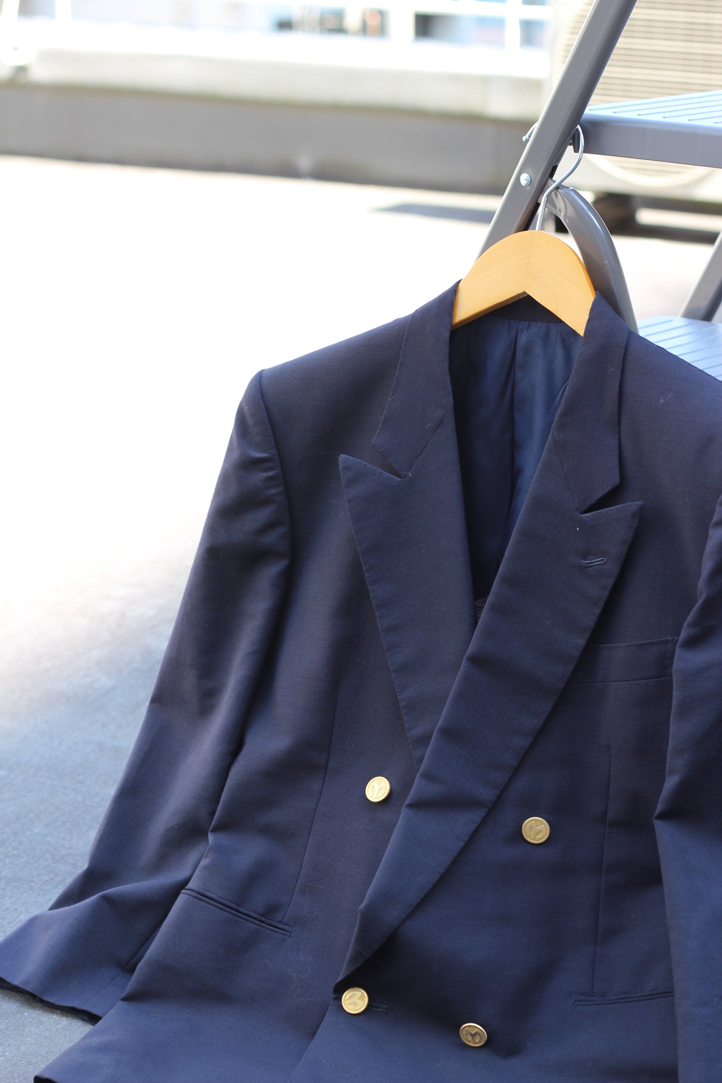 Men's Vintage Gold Button Double Breasted Tailored Jacket x2点