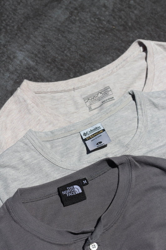The North Face, Patagonia, & Columbia Henley Neck Long Sleeve T-Shirt set x3点