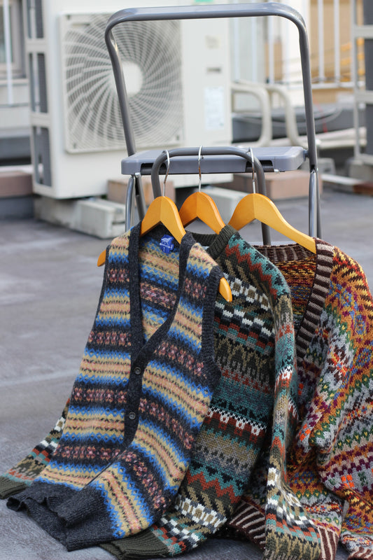 Men's Vintage Fair Isle Design Knitwear x3点