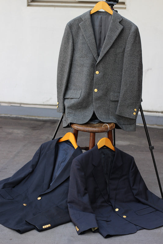 Men's Design & High-Quality American Traditional Gold Button Tailored Jacket x5点