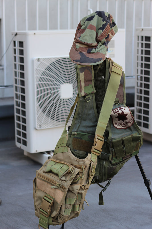 U.S. ARMY Cap&Military Taste Bag&Vest x3点