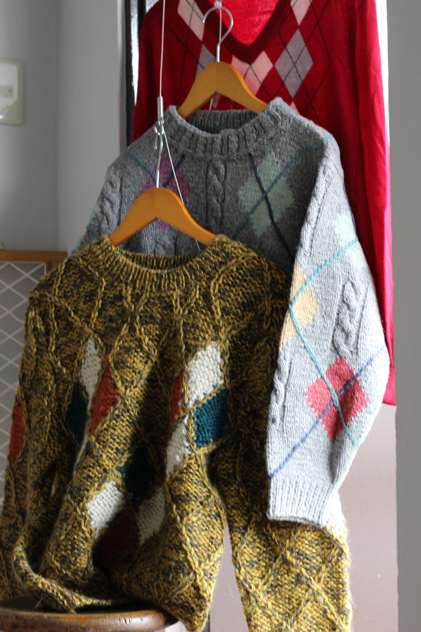 Men's Argyle Knitwear x4点