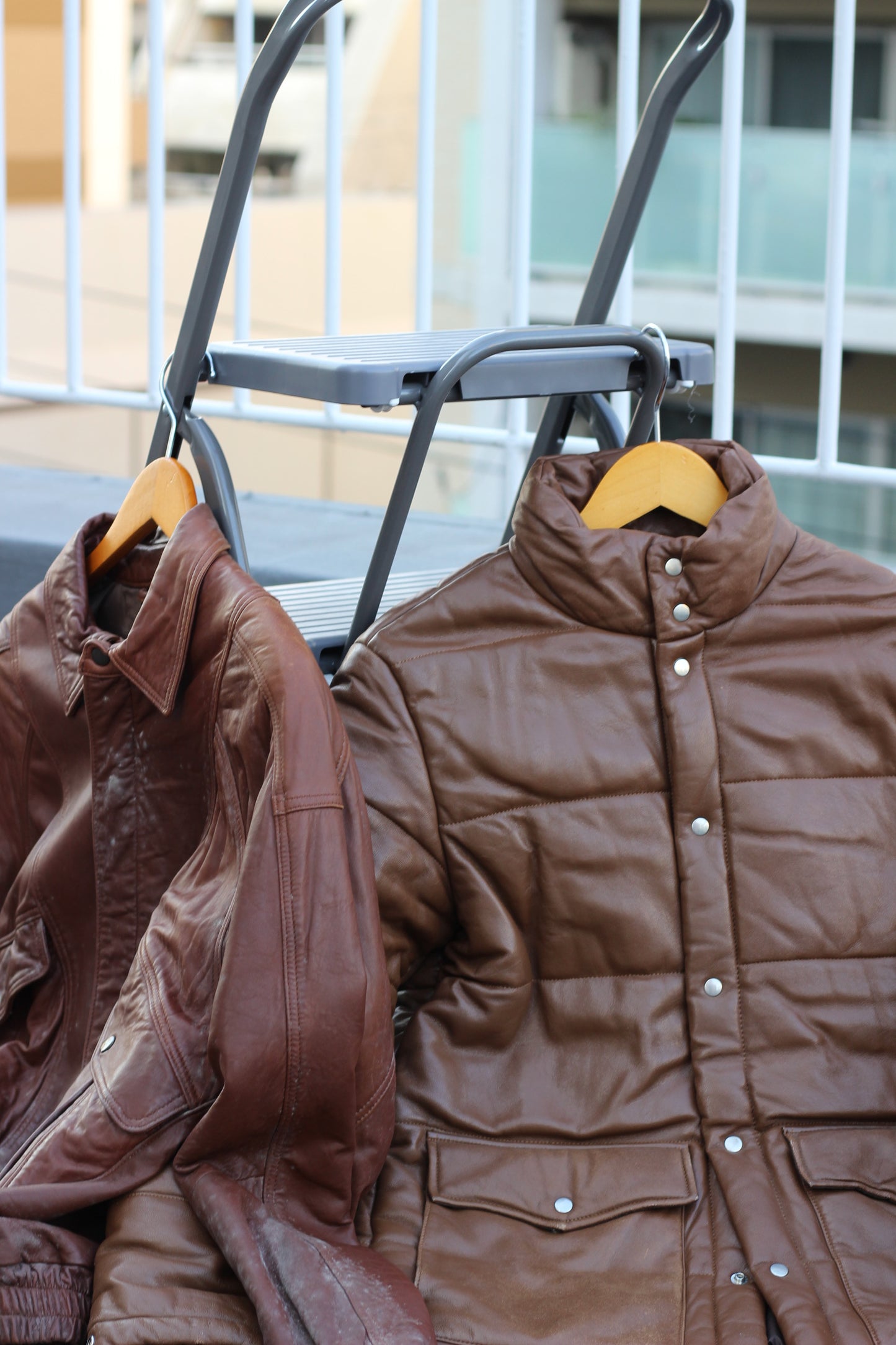 Men's Brown Leather Jacket x2点