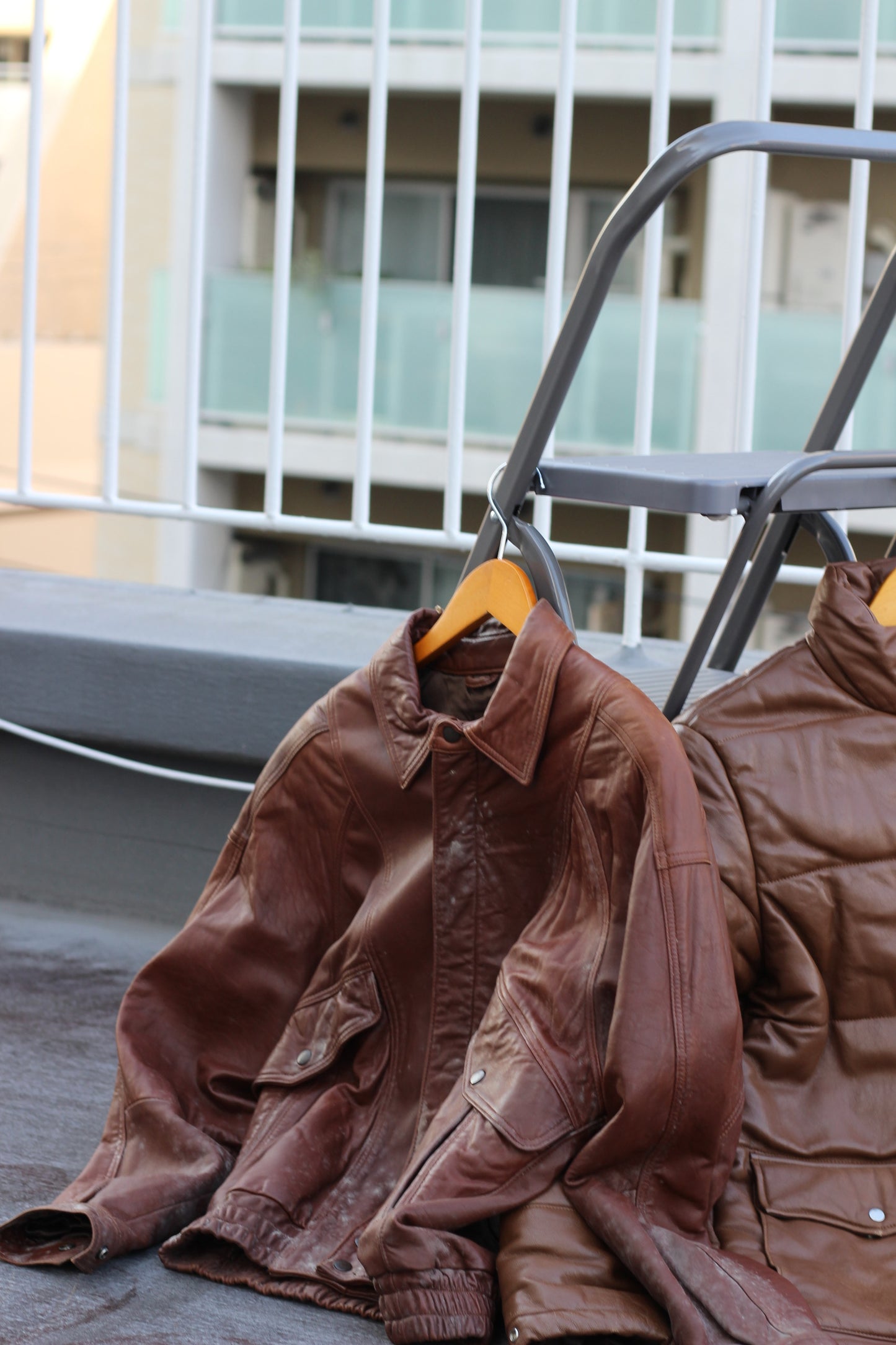 Men's Brown Leather Jacket x2点