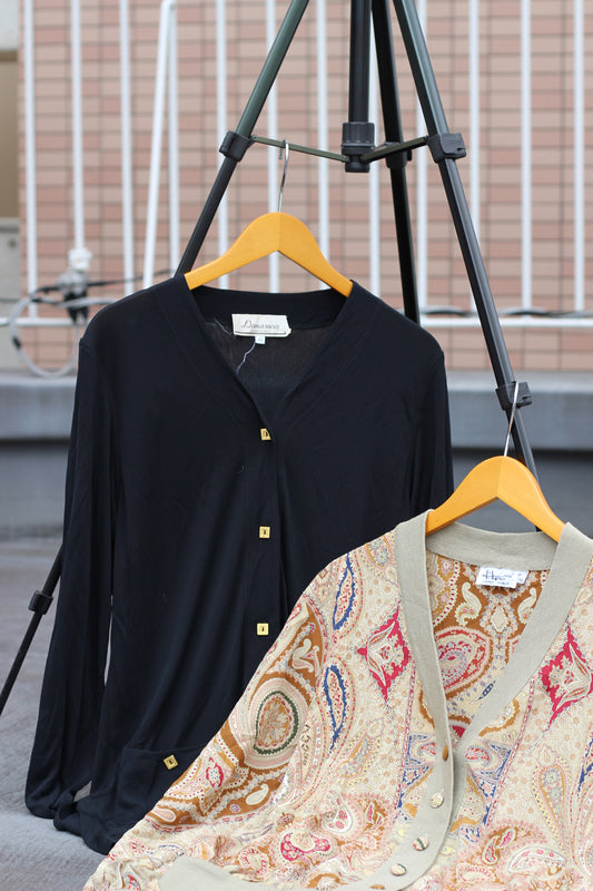 Women's Vintage Made In Italy Silk & Rayon Cardigan x2点