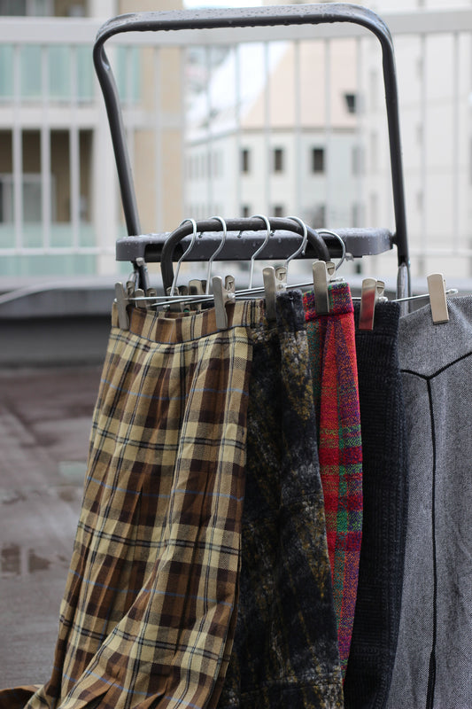 Women's Vintage Made In Italy Check Wool Skirt x5点