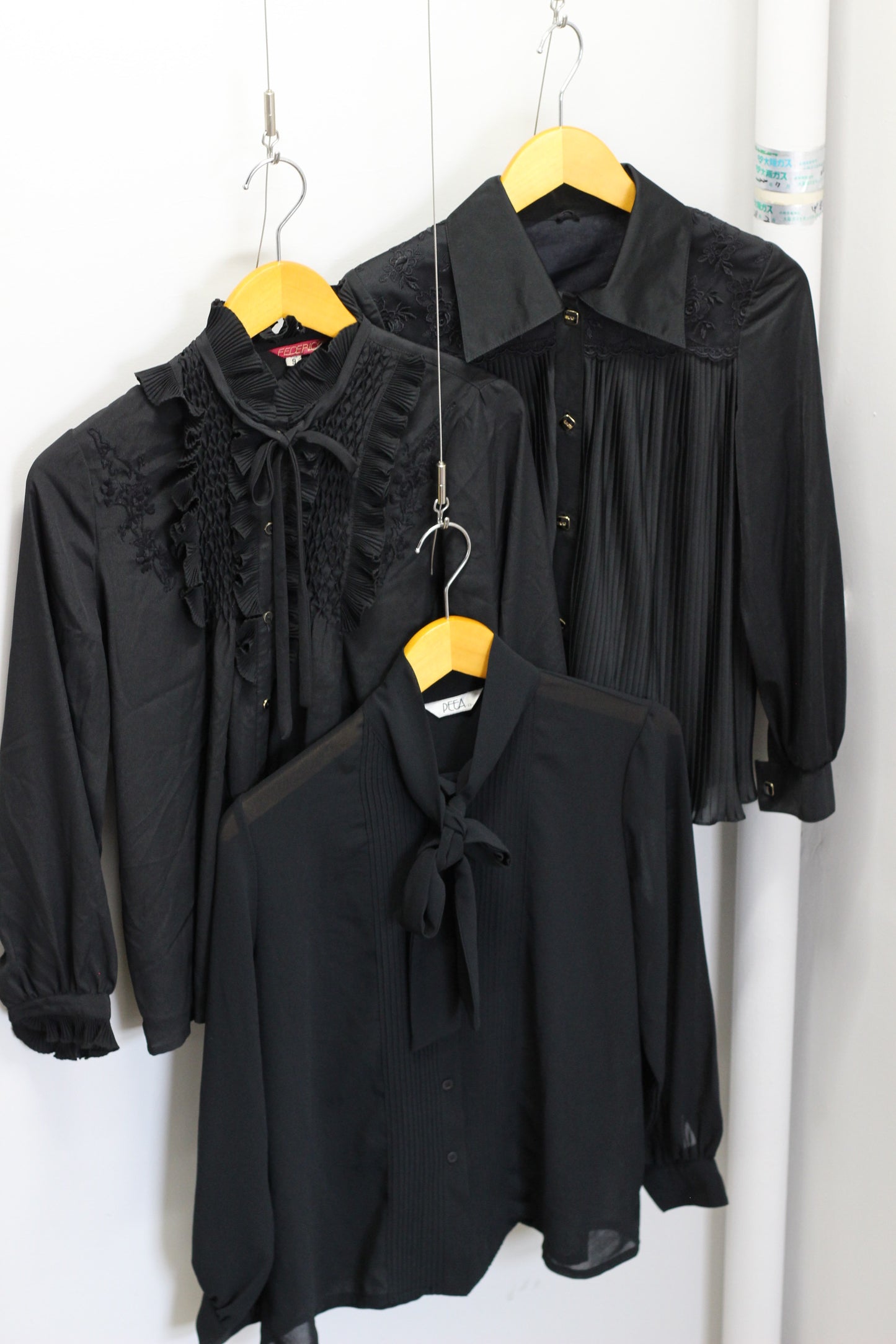 Vintage Black Long Sleeve Blouse x4点