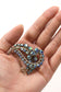 Vintage blue beads brooch 波のハーモニー