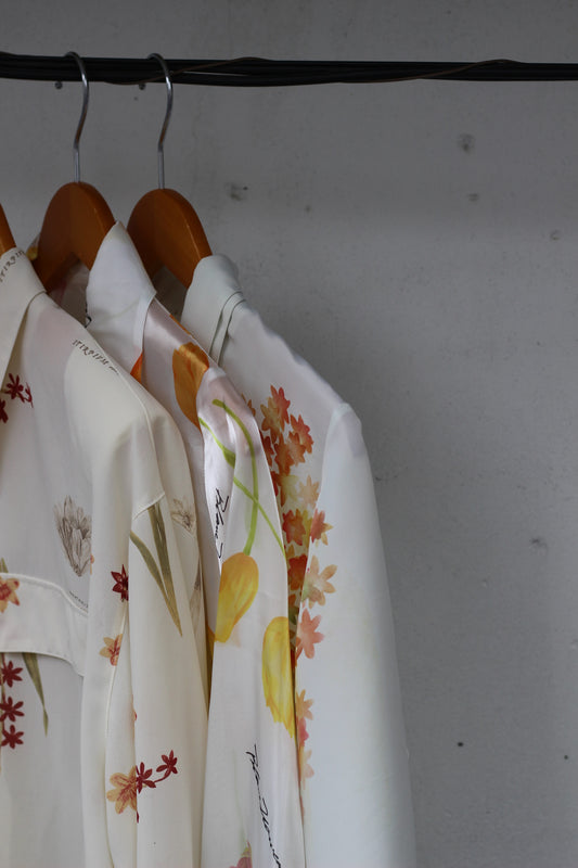 Vintage Floral White Long Sleeve Blouse x3点