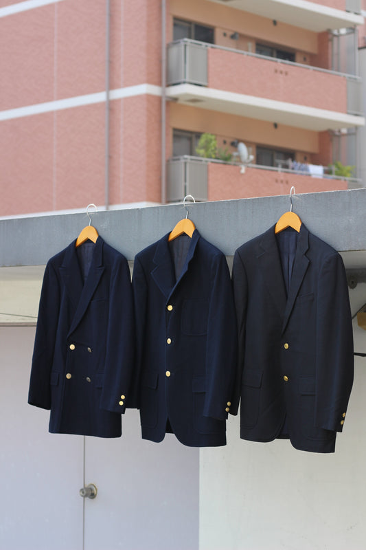 Men's American Traditional Gold Button Navy Blazer x6点