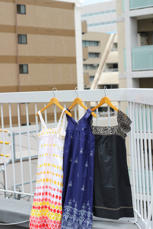 Vintage Design No Sleeve One-Piece x3点