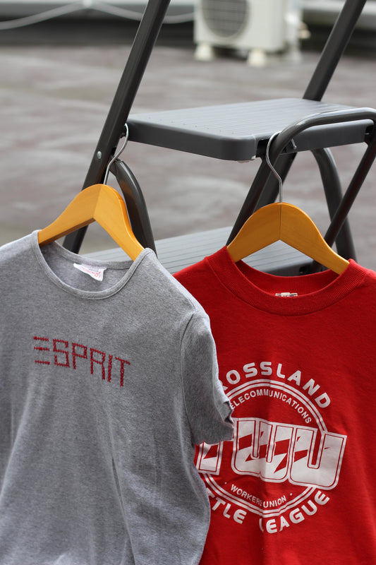 Made In USA & Poland Vintage Print Tight T-Shirt set x2点