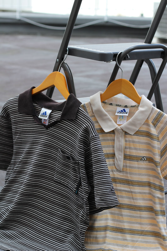 00's Adidas Stripe Short Sleeve Polo Shirt set x2点