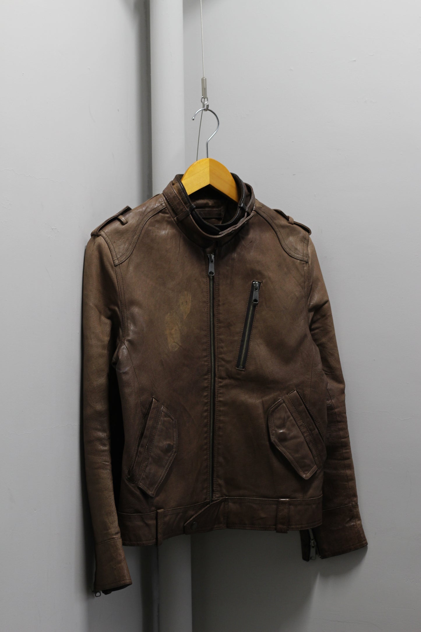 Men's Vintage Leather Single Riders Jacket x2点