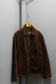 Men's Vintage Zip-Up Suede Brown Leather Short Jacket x2点