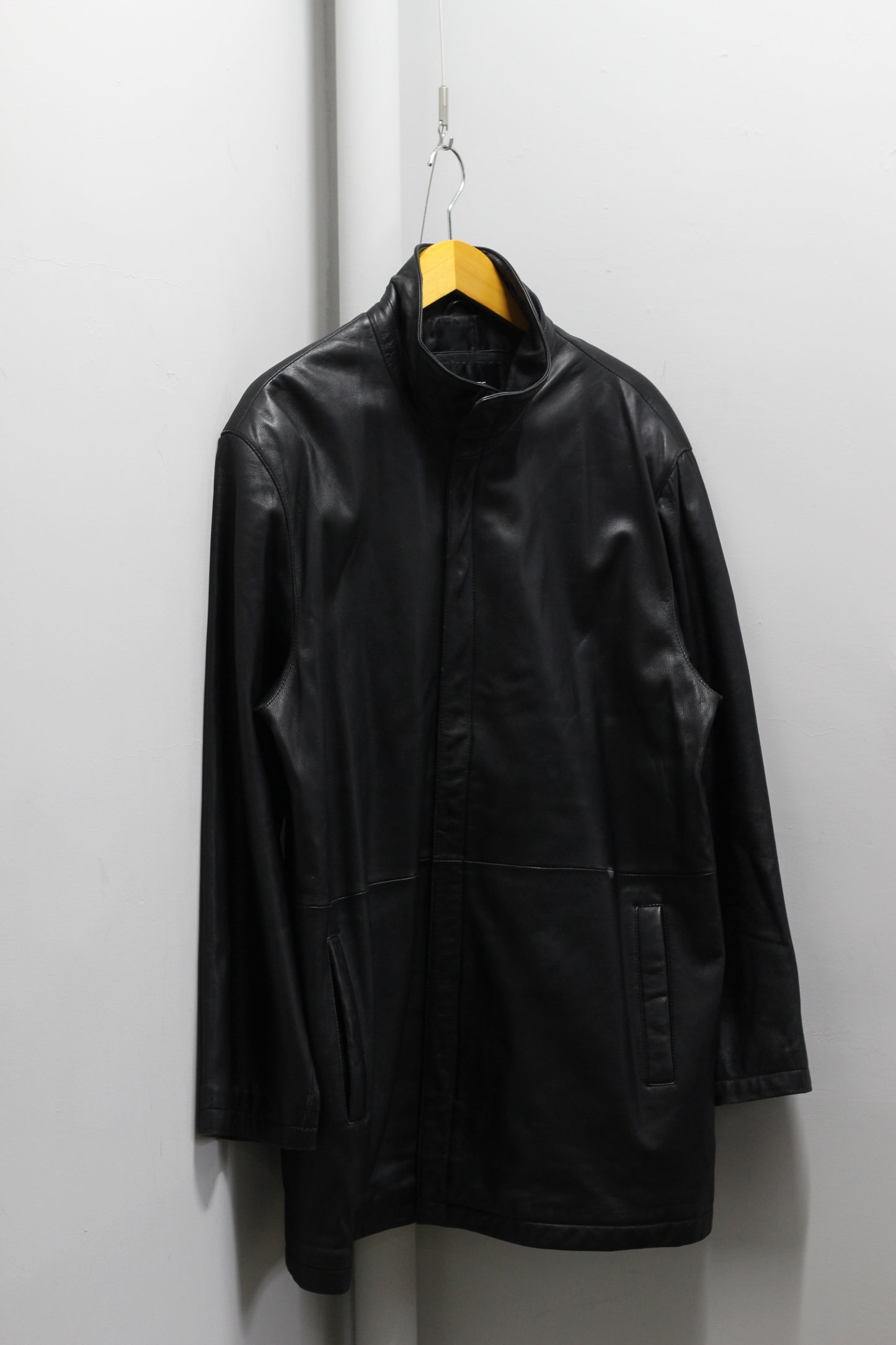 Men's Vintage Stand Collar Leather Jacket x2点