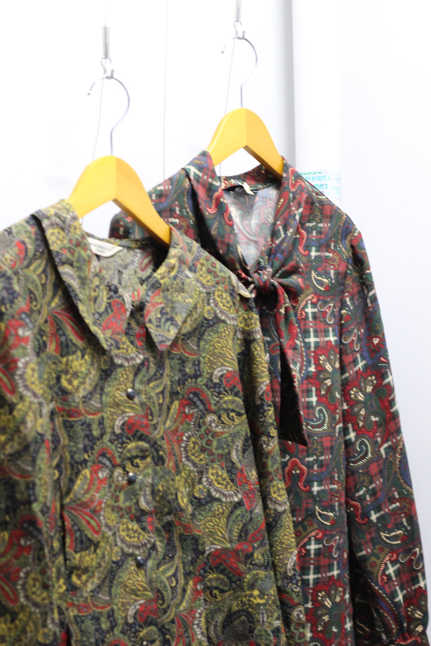 Vintage Paisley Long Sleeve Blouse x4点