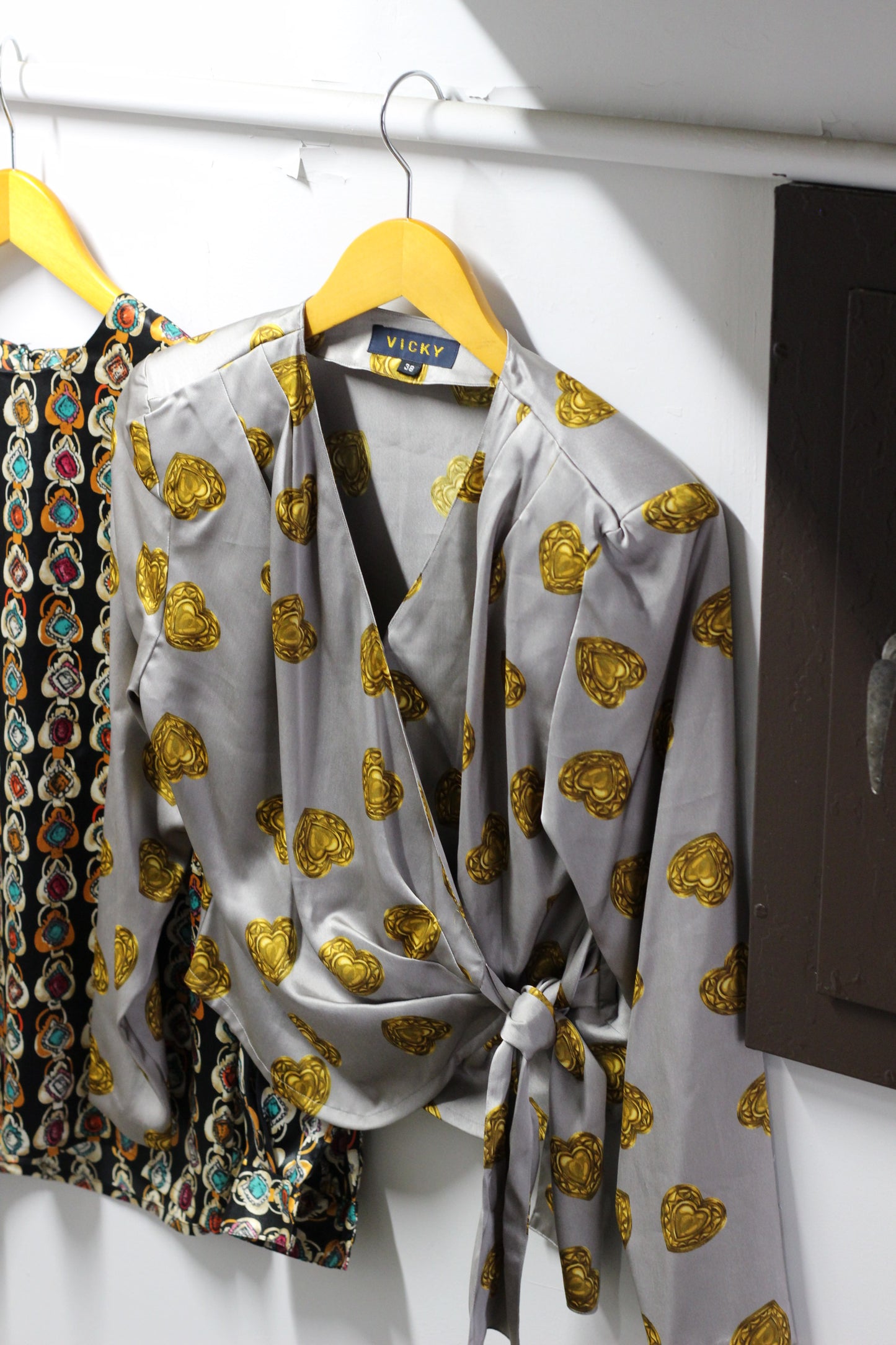 Vintage Jewelry Print Long Sleeve Blouse x3点