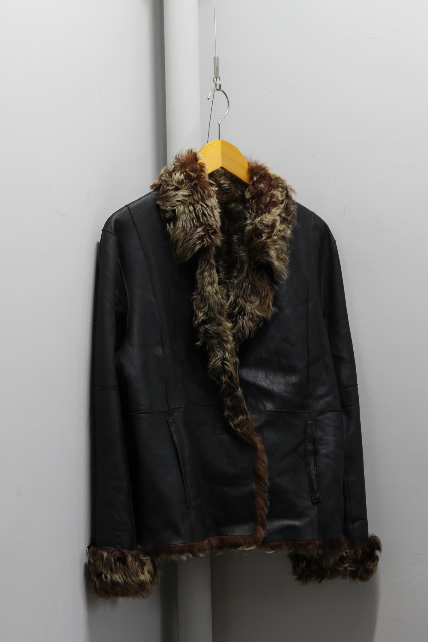 Women's Vintage Leather Fur Jacket x3点