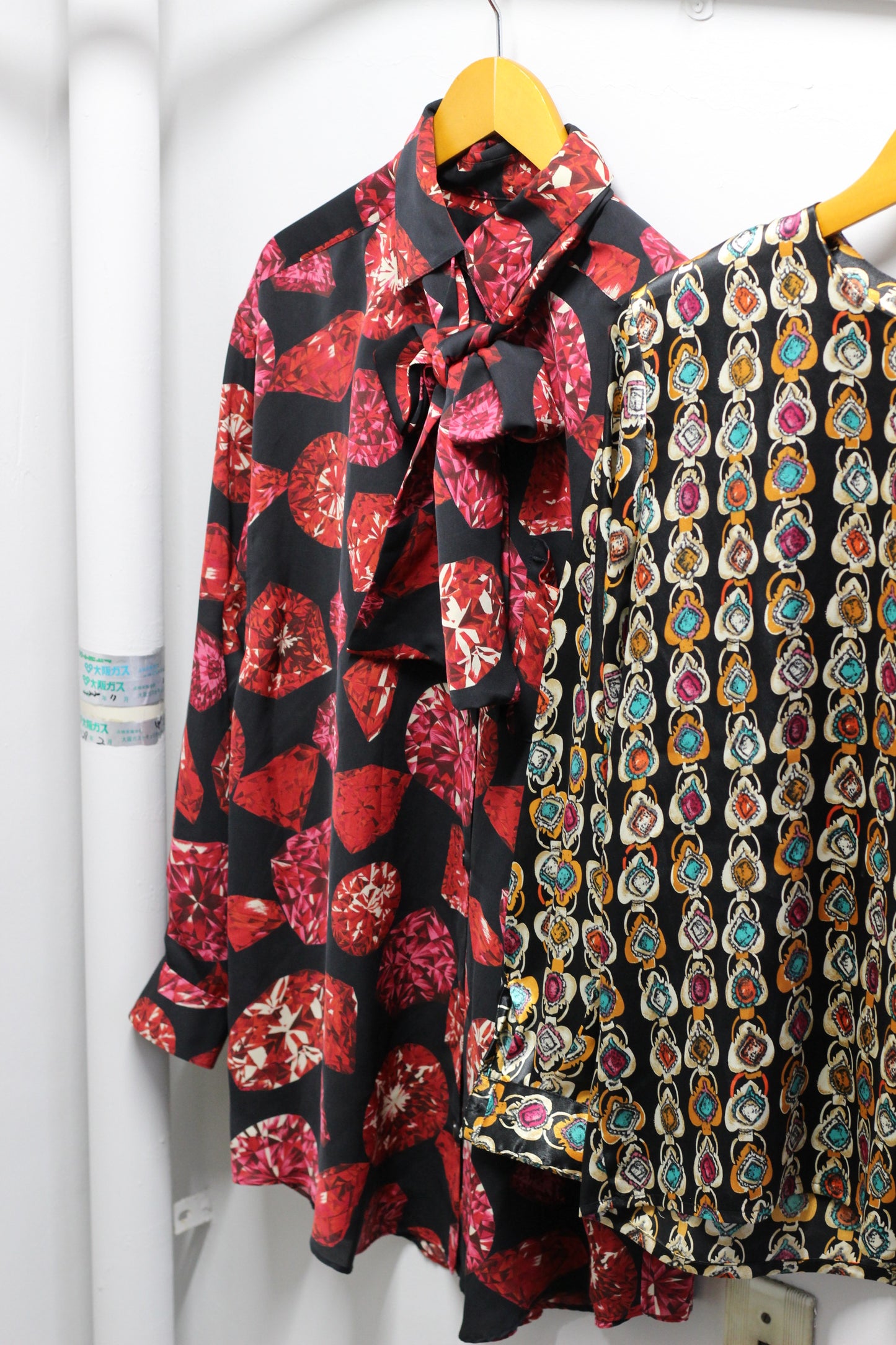 Vintage Jewelry Print Long Sleeve Blouse x3点