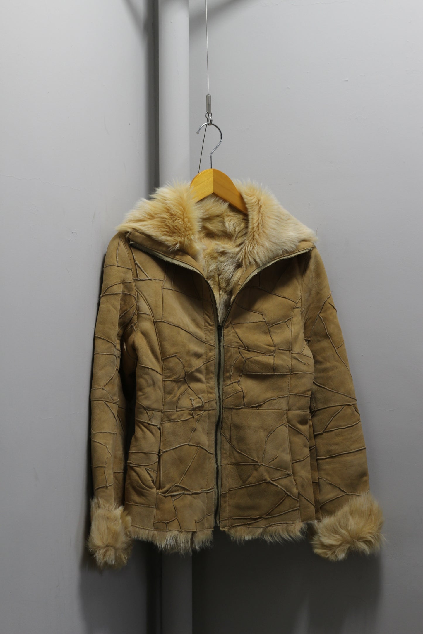 Women's Vintage Leather Fur Jacket x3点