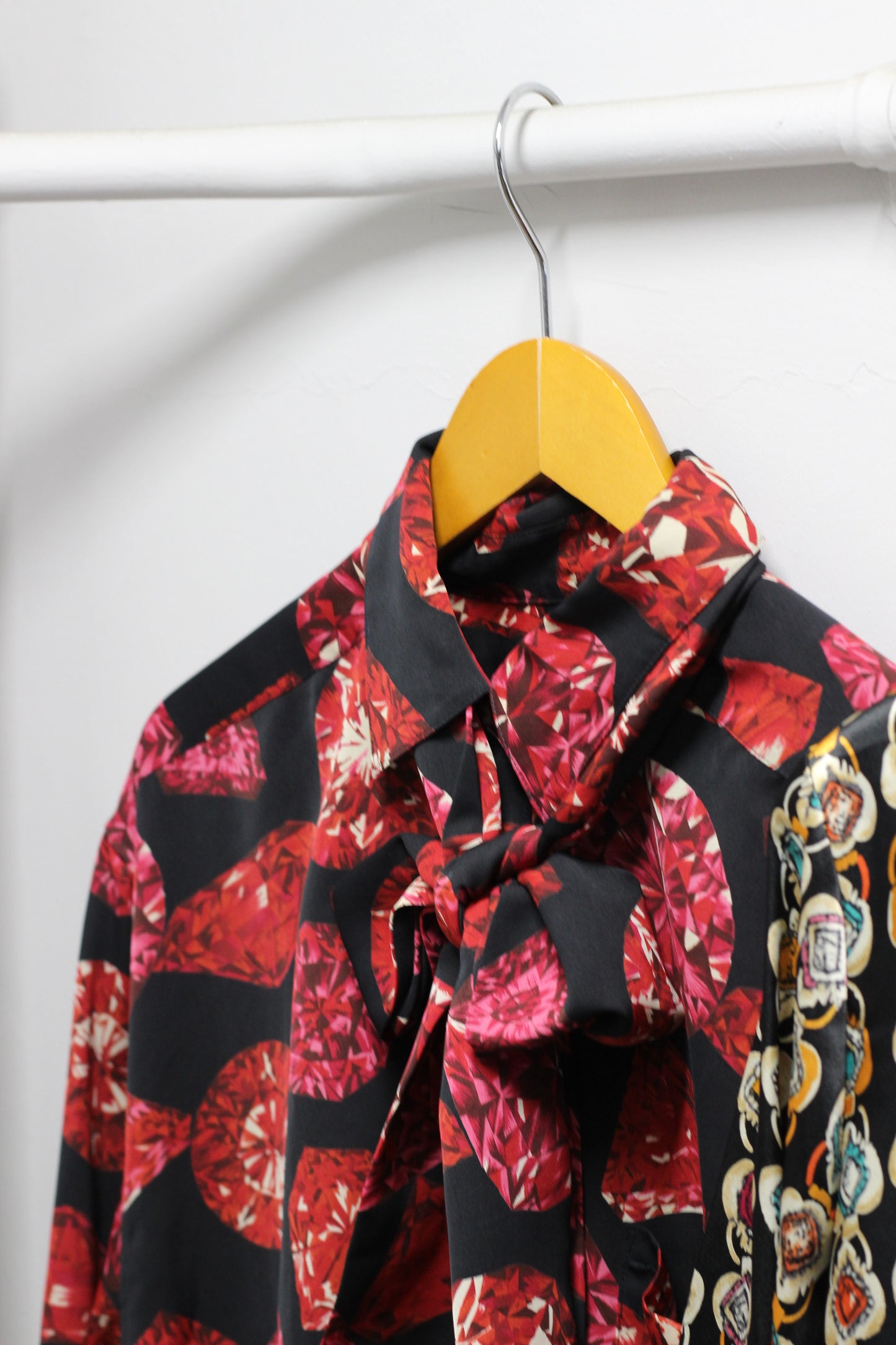 Vintage Jewelry Print Long Sleeve Blouse x3点