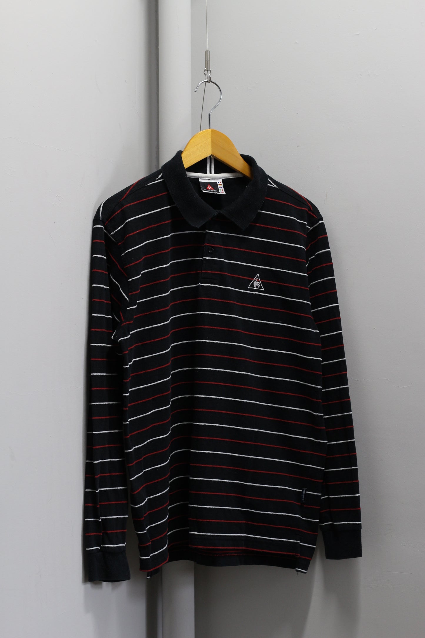 90's Le Coq Sportif Striped Long Sleeve Polo Shirt x2点