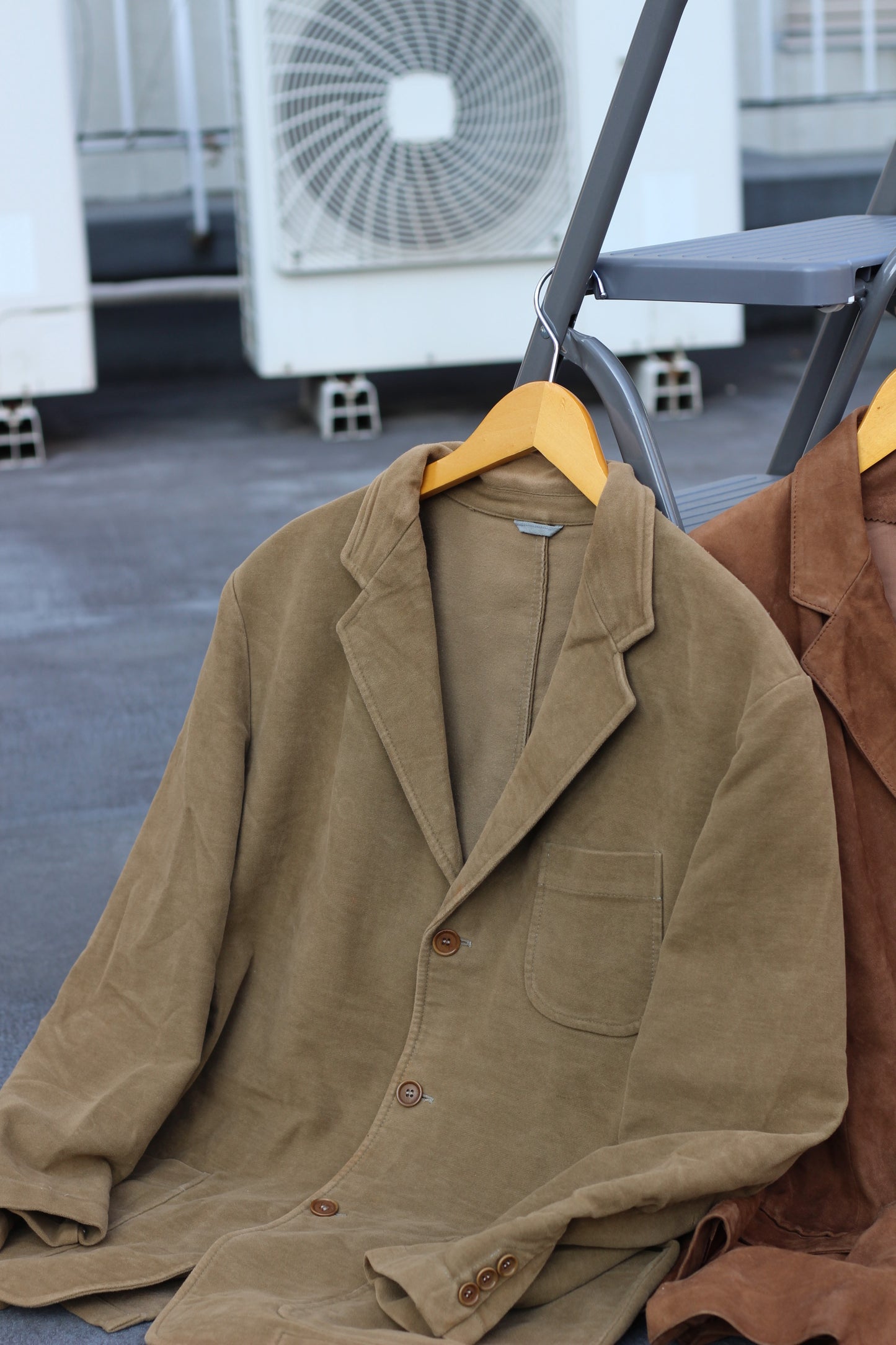 Men's Vintage Made In Italy Moleskine & Leather Jacket x2点