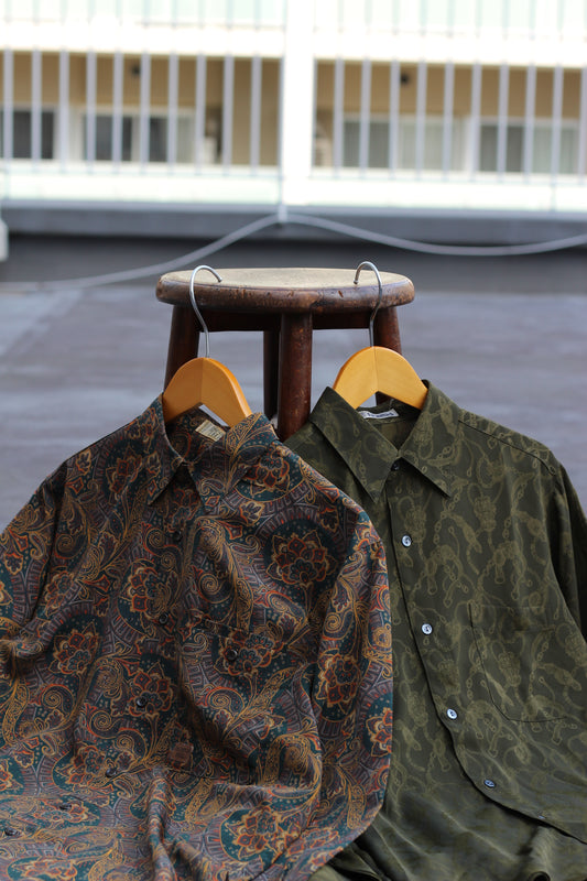 Men’s Vintage Drape Patterned Long Sleeve Shirt x3点