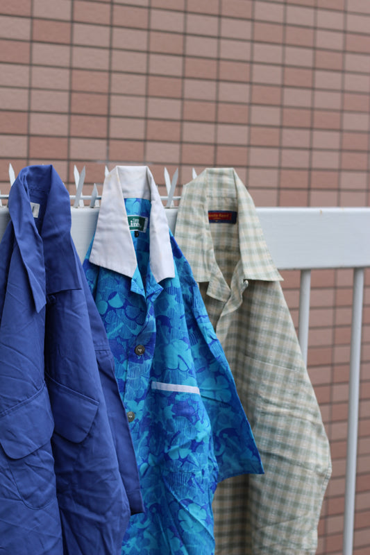 80-90's Men's Vintage Open Collar Short Sleeve Shirt set x3点