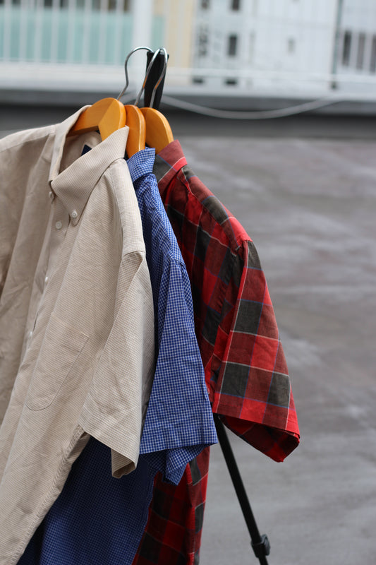 90's Men's Vintage Check Short Sleeve Shirt set x3点