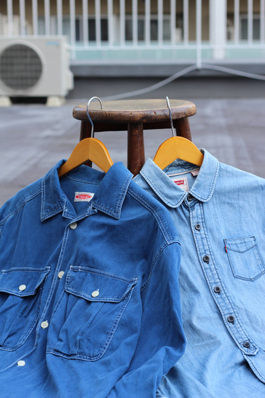 Men's Vintage Denim Shirt x3点