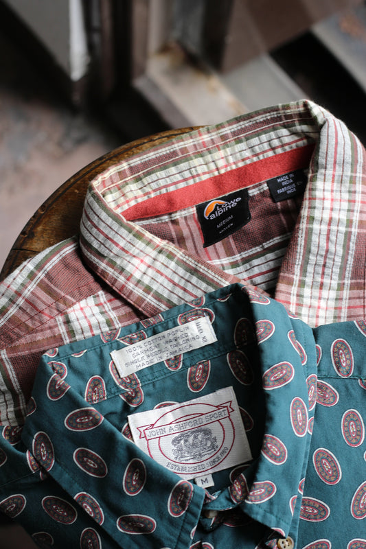 Made In Jamaica & India Vintage All-Over Print Short Sleeve Shirt set x2点