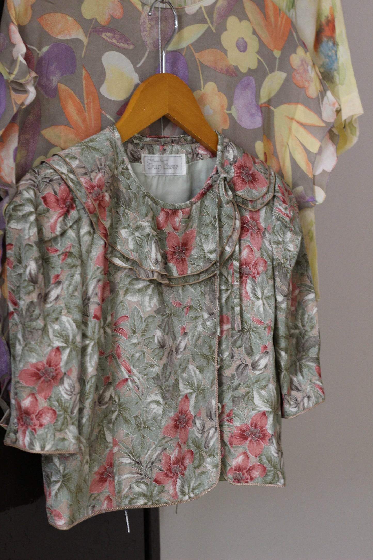 Vintage Flower Short Sleeve Blouse x4点