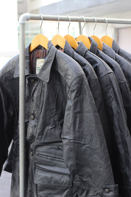 Men's Vintage Utility Leather Jacket x6点