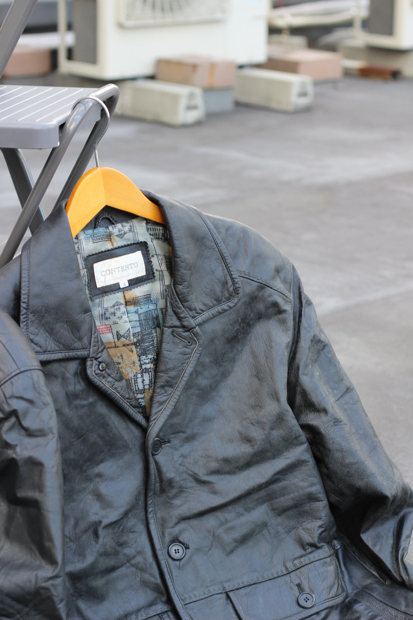 Men's Vintage Utility Leather Jacket x6点