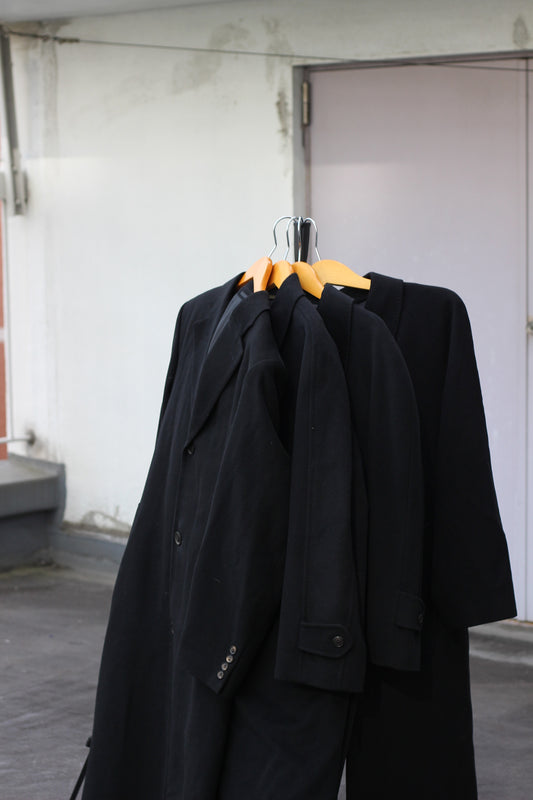 Men's 100% Cashmere Black Long Coat x5点