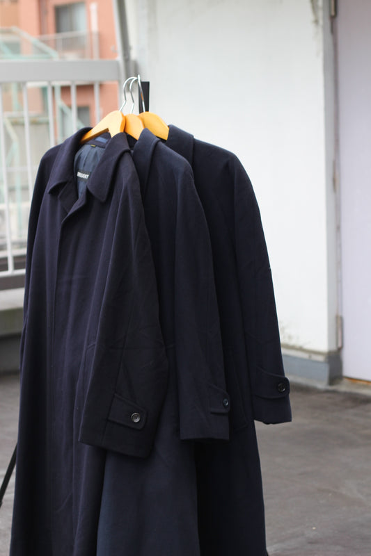 Men's 100% Cashmere Navy Coat x3点